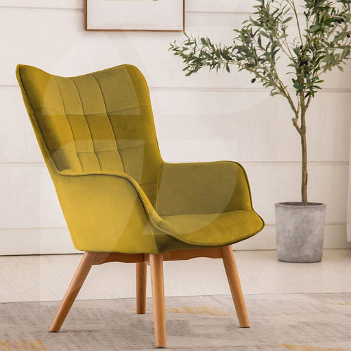 Kayla Mustard Velvet Chair Chairs supplier 175 