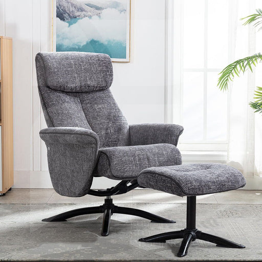 Taylor Grey Chenille Reclining Chair Chairs supplier 175 