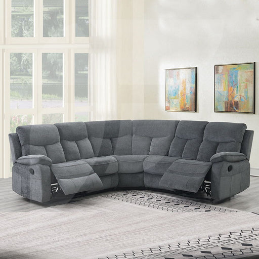 Farah Dark Grey Chenille Reclining Corner Sofa Sofas supplier 175 