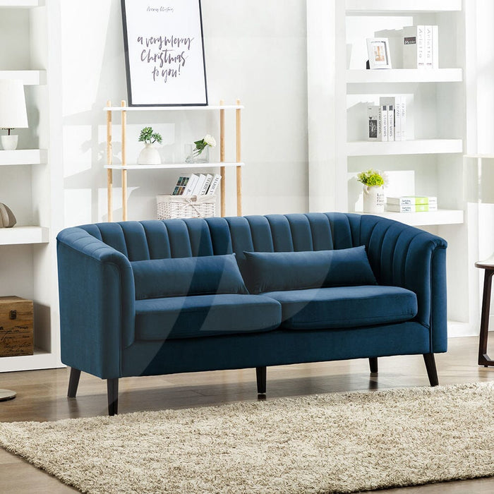 Meabh Velvet Midnight Blue 3 Seater Sofa Sofas supplier 175 