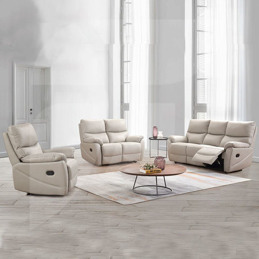 Carson Leather Light Grey 3 Seater Reclining Sofa Sofas supplier 175 