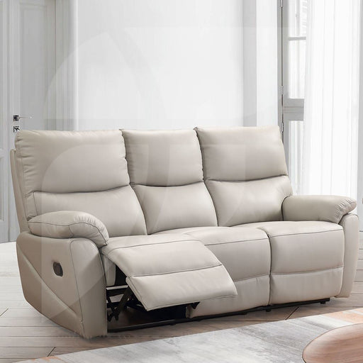 Carson Leather Light Grey 3 Seater Reclining Sofa Sofas supplier 175 