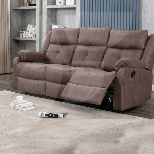 Casey Brown Faux Suede 3 Seater Reclining Sofa Sofas supplier 175 