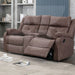 Casey Brown Faux Suede 2 Seater Console Reclining Sofa Sofas supplier 175 