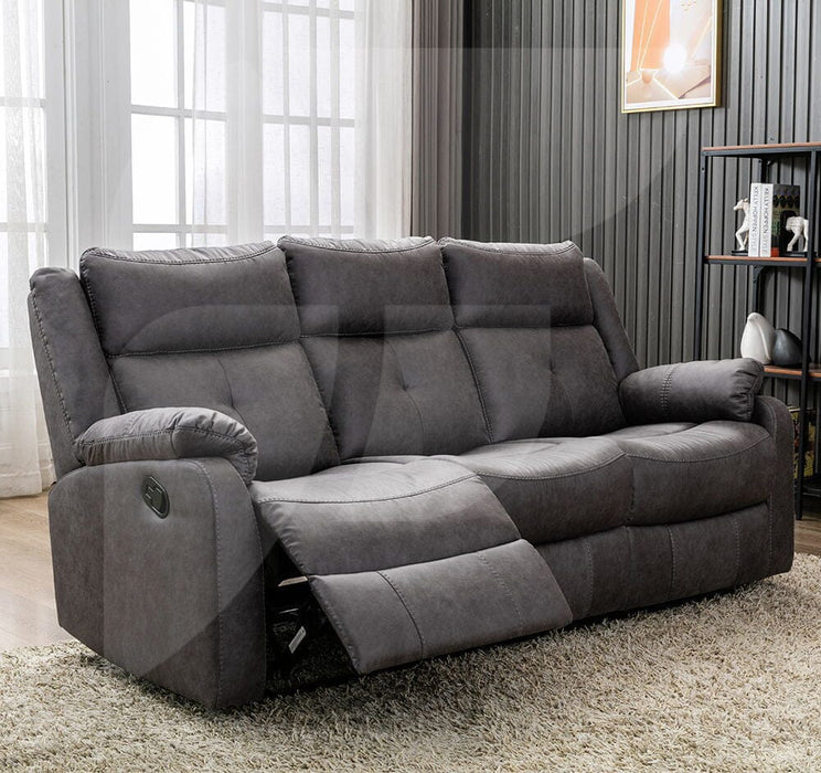 Casey Grey Faux Suede 3 Seater Reclining Sofa Sofas supplier 175 