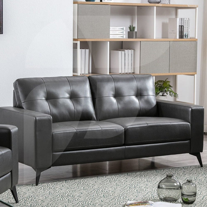 Togher Dark Grey Faux Leather 3 Seater Sofa Sofas supplier 175 