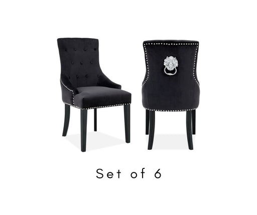 Set of 6 Lion Chair - Black *Special* Dining Chairs Derrys 