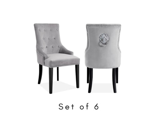 Set of 6 Lion Chair - Grey *Special* Dining Chairs Derrys 