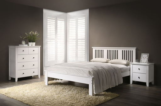 Hanna Slatted Bed - White Bed Frame Gannon 