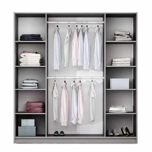 Wardrobe BREMA 210 White+Mirror Sliding Wardrobes Home Centre Direct 
