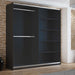 Wardrobe Tokyo 200cm Black + Mirror Sliding Wardrobes Home Centre Direct 