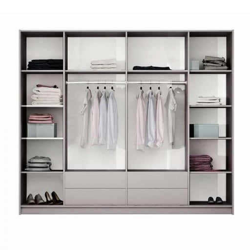 Wardrobe BREMA 256 White+Mirror Sliding Wardrobes Home Centre Direct 