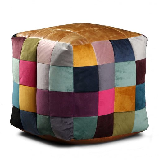 Bean Bag Cube - Leather Top, Mixed Wool and Fabric Chair Supplier 172 