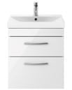 Aura 500mm 2 Drawer Wall Hung Unit White Supplier 141 