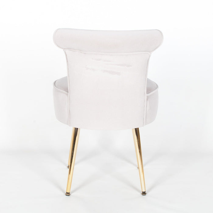 Grey Stool / Bedroom Chair With Gold Legs Dressing Stool Maison Repro 