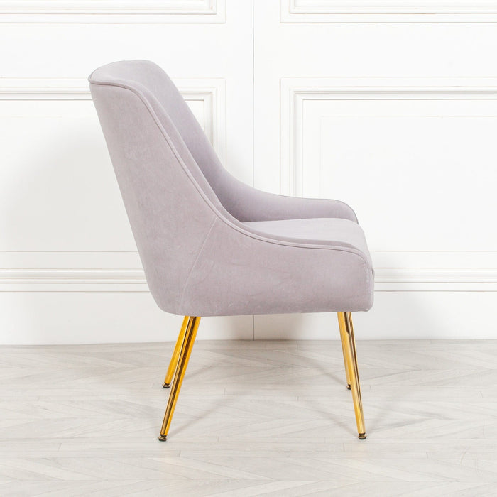 Grey Velvet Chair Accent Chair Maison Repro 