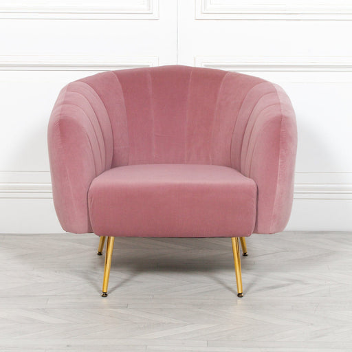 Pink Velvet Armchair Armchair Maison Repro 