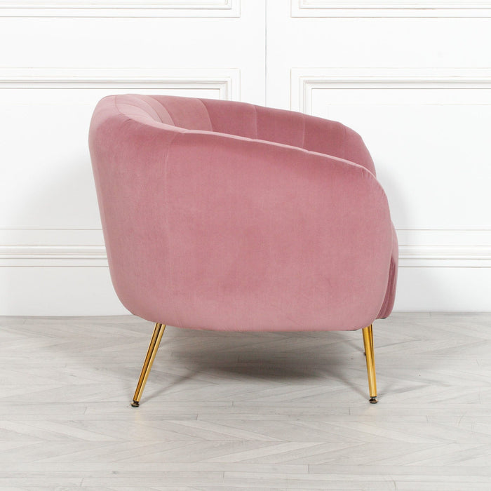 Pink Velvet Armchair Armchair Maison Repro 