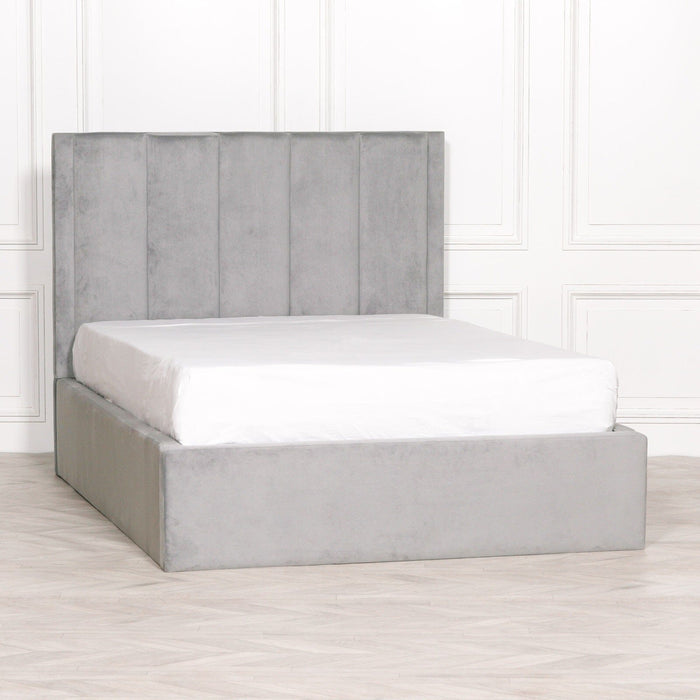 Grey Velvet King Size 5Ft Bed Bed Frames Maison Repro 