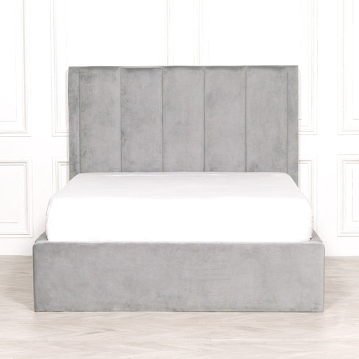 Grey Velvet King Size 5Ft Bed Bed Frames Maison Repro 