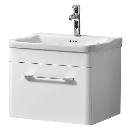 Lucca 600mm Wall-Hung Unit and Basin - White Home Centre Direct 