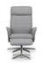 Aria Recliner & Stool With Chrome Base - Grey Linen Recliner Chairs Julian Bowen V2 