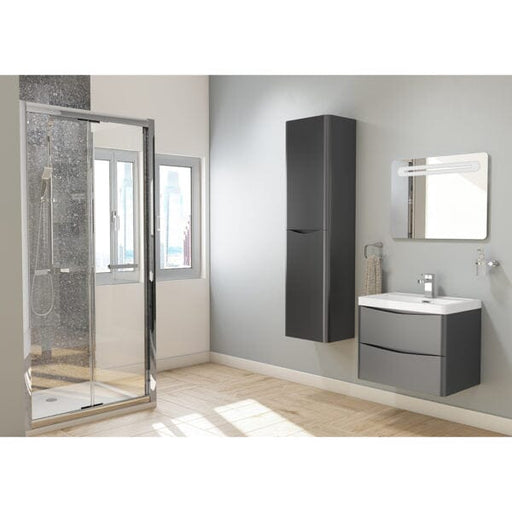 Bali Black 600mm Wall Mounted Cabinet & Polymarble Basin Bathroom Furniture Vendor 116 