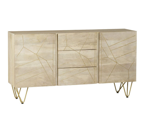 Light Gold Extra Large Sideboard 3 Drawers and 2 Doors Light Gold IHv2 