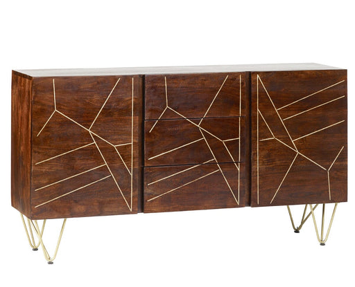 Dark Gold Extra Large Sideboard 3 Drawers and 2 Doors Dark Gold IHv2 