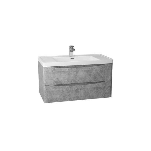 Bali Concrete 900mm Wall Mounted Cabinet & Polymarble Basin Bathroom Furniture Vendor 116 