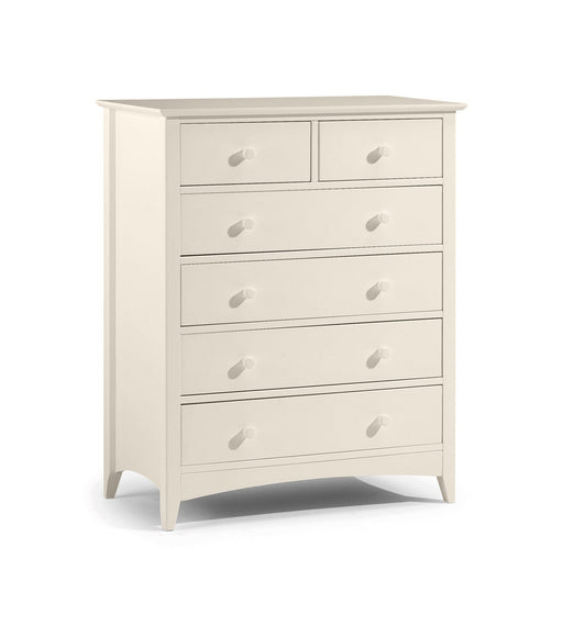 Cameo 4+2 Drawer Chest - Stone White Chest of Drawers Julian Bowen V2 