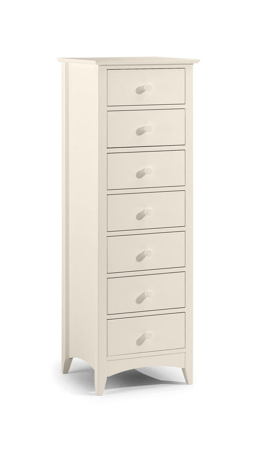 Cameo 7 Drawer Narrow Chest - Stone White Bedside Tables Julian Bowen V2 