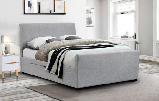 Capri Fabric Bed Frame With Drawers Light Grey 180Cm Bed Frames Julian Bowen V2 