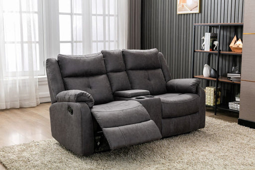 Casey Grey Faux Suede 2 Seater Reclining Console Sofa Sofas supplier 175 