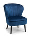 Coco Velvet Accent Chair - Blue Fabric Chairs Julian Bowen V2 