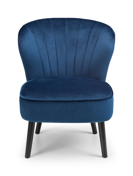 Coco Velvet Accent Chair - Blue Fabric Chairs Julian Bowen V2 