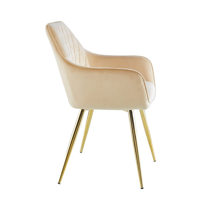 Quinn Champagne With Gold Legs Dining Chair Dining Chairs CIMC 
