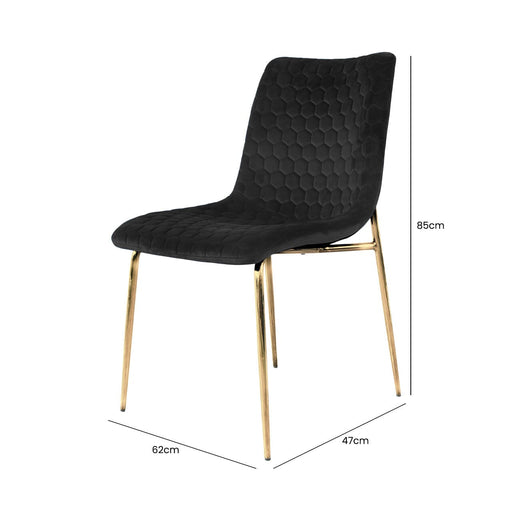 Zula Dining Chair Black with Gold Legs Dining Chairs CIMC 