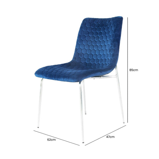 Value Zula Blue Dining Chair With Chrome Legs Dining Chairs CIMC 