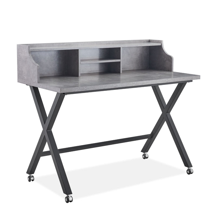 Fredrik Grey Marble Desk (Flatpack) Desks Gannon 