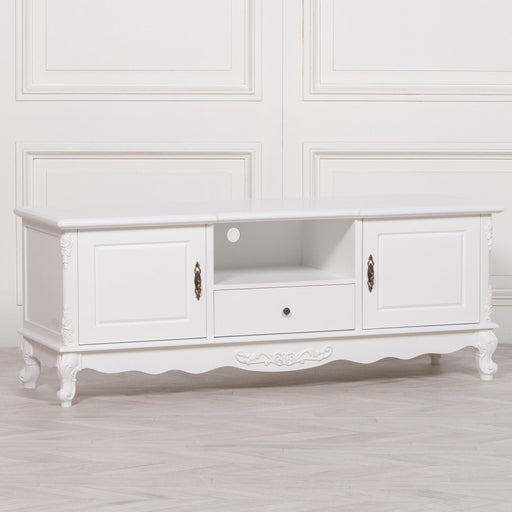 French White Large Cabinet Tv Unit TV Stand Maison Repro 