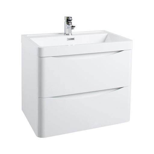 Bali Gloss White 600mm Wall Mounted Cabinet & Polymarble Basin Bathroom Furniture Vendor 116 