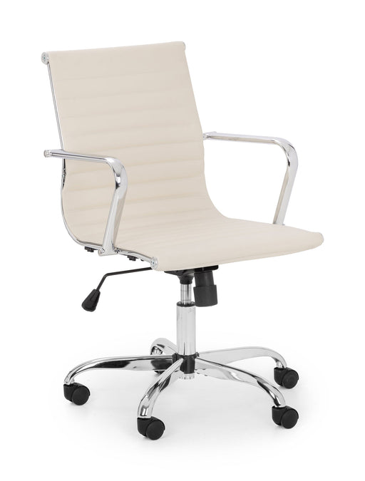 Gio Office Chair - Ivory & Chrome Office Chair Julian Bowen V2 