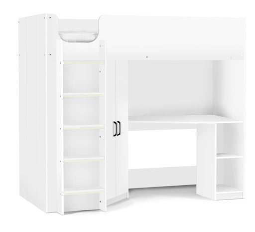 HERCULES HIGH SLEEPER - ALL WHITE Bunk Beds Home Centre Direct 