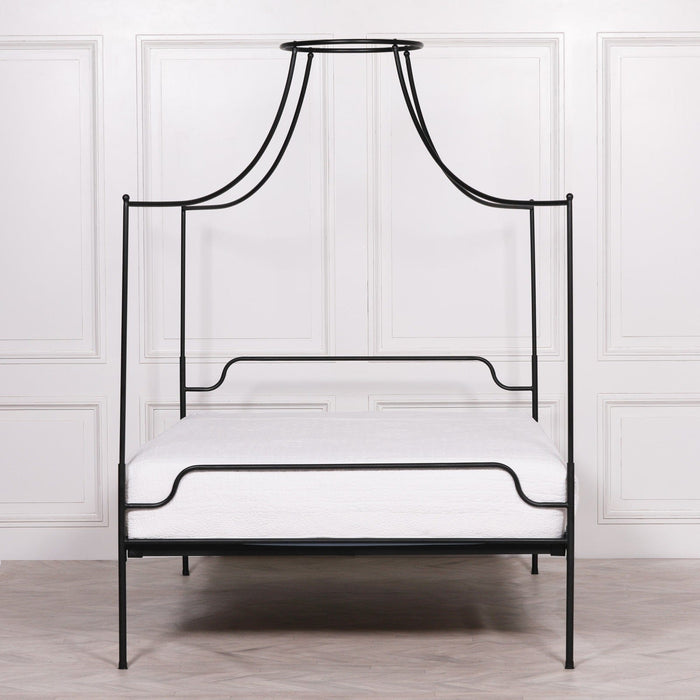 Black Iron 5Ft King Size Poster Bed Bed Frames Maison Repro 
