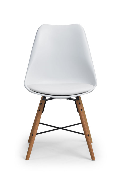 Kari Dining Chair - White Seat & Oak Legs (2 Per Box) Dining Chairs Julian Bowen V2 