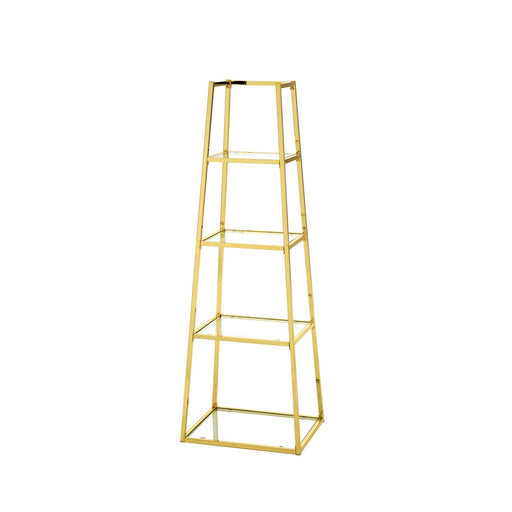 Medium Logan Featuring Ladder-style Frame and Tiered Glass Shelves in Large to Small Sizes with Gold Metal Frame Display Unit Shelving Unit CIMC 