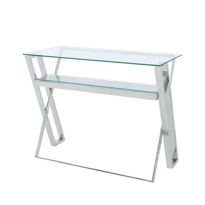 Dylan Stainless Steel and Clear Glass Desk Desk CIMC 