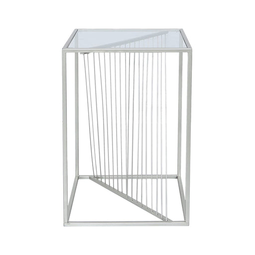 Luna Silver Metal And Glass End Table Side Table CIMC 