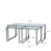 Value Set Of 3 Harry Steel And Clear Glass End Tables Side Table CIMC 